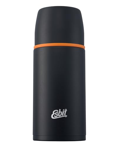 Esbit Classic Termo de 750 ml, termo para frío y caliente, con 2 tazas, acero inoxidable, color negro