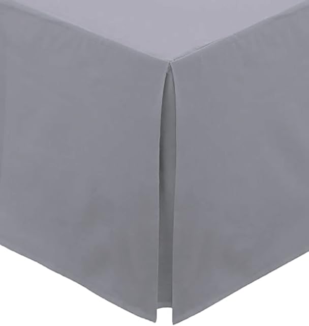 Comfy Nights Plain Pollycotton Percale Pleated Platform Base Valance (Single, Grey)
