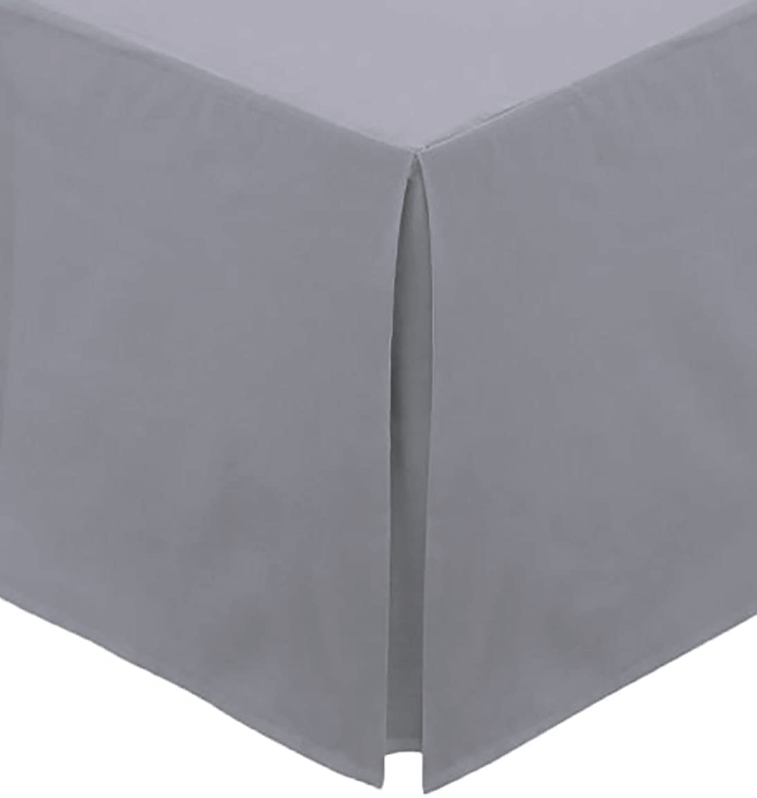 Tour de lit plissé Gris Super King en percale de polycoton Comfy Nights