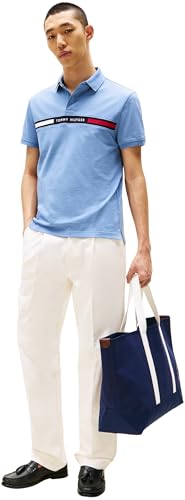 Tommy Hilfiger Herren Poloshirt Kurzarm Chest Insert Regular Fit, Blau (Brisk Blue), XS – Ansicht 3