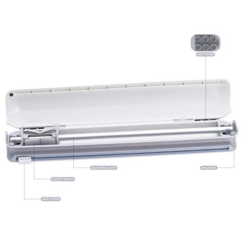 Plastic Food Wrap Dispenser Wrap Cutter Refillable Foil and Cling Film Cutter Storage Kitchen Cling Film Cutter(Included 30M Plastic Wrap) - Thumbnail 2
