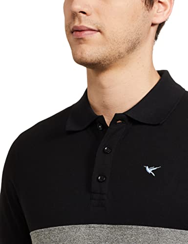 Image of Deniklo Men's Cotton Rich Half Sleeve Regular Fit Color Block Polo T-Shirt (Available in Plus Size)