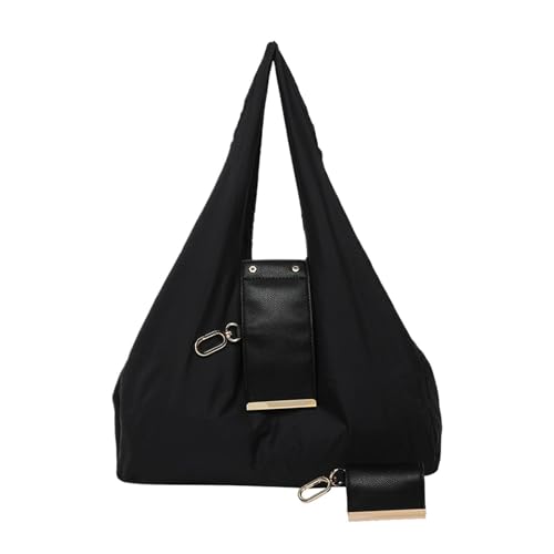 Bolsos de mano para mujer, llavero completo, juego de bolsas, tela arrugada acolchada de nailon, revestimiento resistente a salpicaduras de agua, cierre magnético en la parte , uso para
