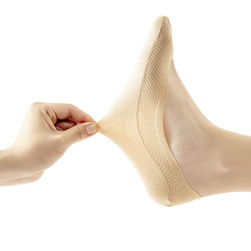Jarseen 4 Pairs No Show Liner Socks Women's Low Cut Cotton Nylon Boat Invisible Hidden Socks Non-Slip for Flats