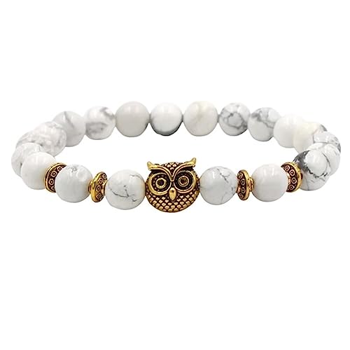 Bracelet chakra hibou en pierre naturelle 8mm pour homme et femme