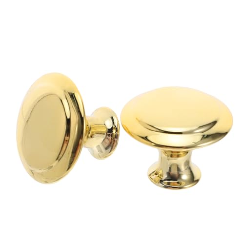 OUNONA 12個ゴールド単孔ステンレス鋼キャビネット取っ手 シンプル丸型引き出しノブ 錆びにくいキッチン家具用ワードローブクローゼット用