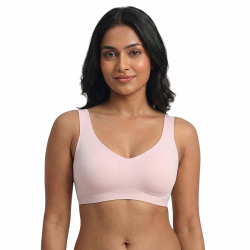 Image of UnderFlex Seamless Sports Ice Silk Bra for Women Wireless Breathable Summer Invisible No-Line T-Shirt Bra Soft Padded Everyday Comfort Bra Lightweight Stretch Gather Support Lingerie