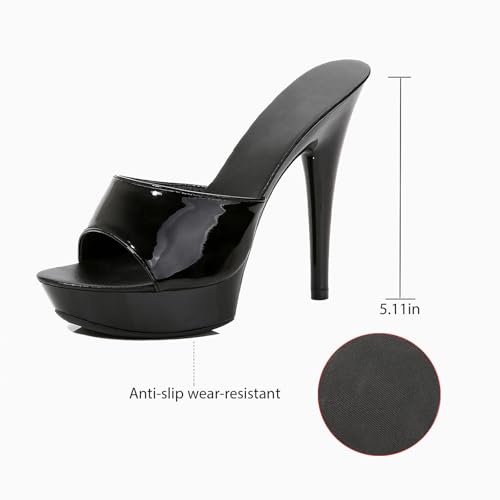 Women Fish Mouth Sky High Heel Platform Sexy Party Slides Round Open Toe Slip On High Heeled Backless Prom Sandals Fashion Stiletto Dress Bridal Evening Shoes4