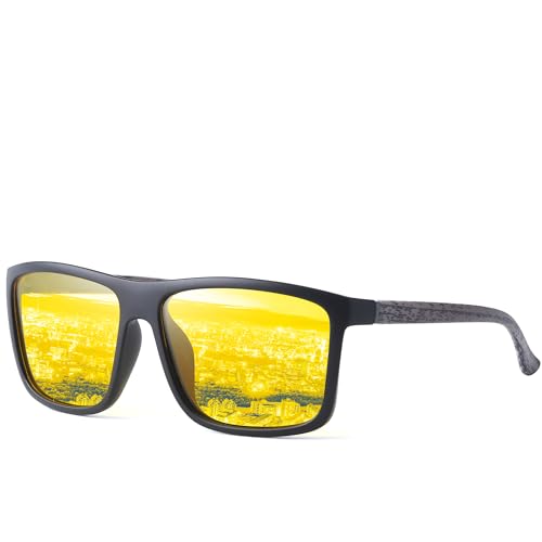 Image of LVIOE Night Vision Glasses for Driving Men Yellow Glasses for Night Driving Anti Glare Polarized N3951