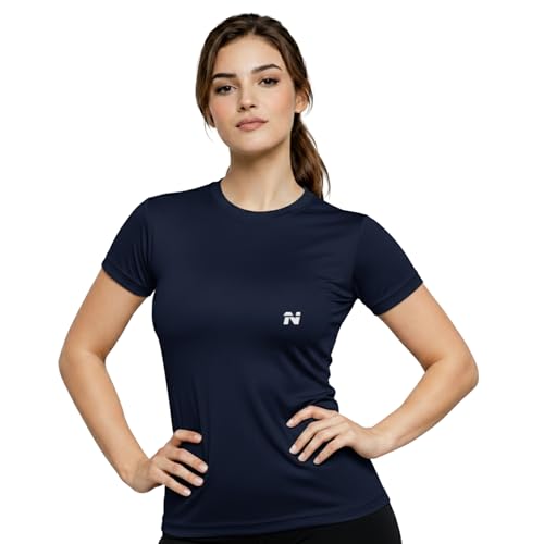 Image of NINQ Women's Athletic Compression Wear - Full Sleeve Workout & Training T-Shirt Designed for Gym, Running, Yoga, and Sports. Breathable, Stretchable