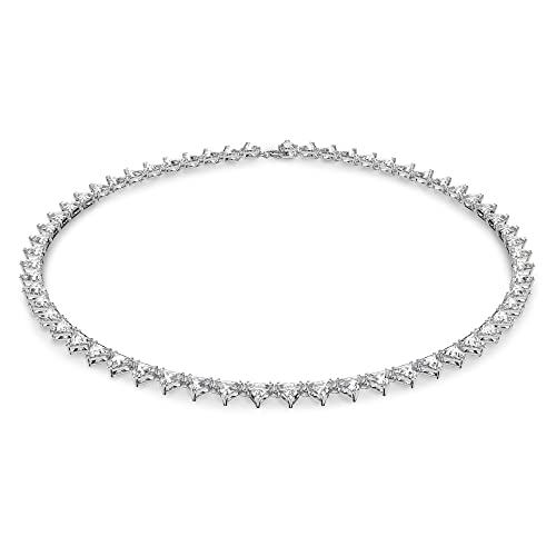 Swarovski Collana Ortyx, Taglio Triangle, Bianco, Placcato Rodio
