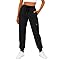 Cargo Joggers for Women High Elastic Waisted with Pockets Sweatpants Fashion Comfy Pants Loose Hiking Workout Trousers Black