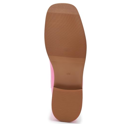 Cowgirl Boots Square Toe Cowboy Boots For Women Ladies Mid Calf Low Heel Flat4