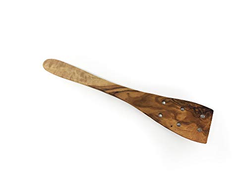 AramediA Handmade Olive Wood Pierced Spatula Decorative And Cooking Utensil Handmade and Hand carved By Artisans 1175 x 25 x 03