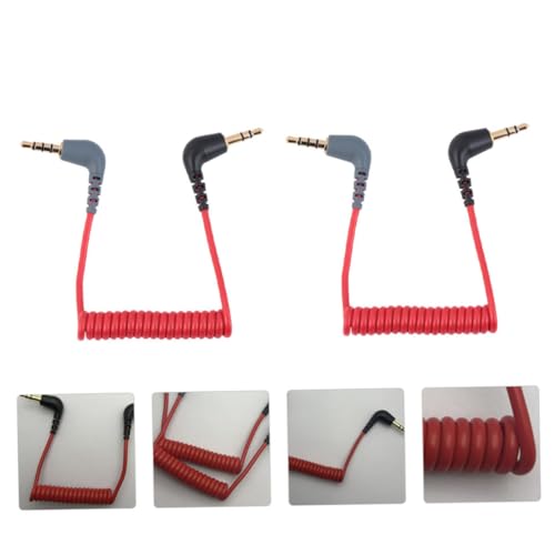 PRETYZOOM 2pcs cable extensión audio 3.5 mm 0.75 m rojo miniatura 7