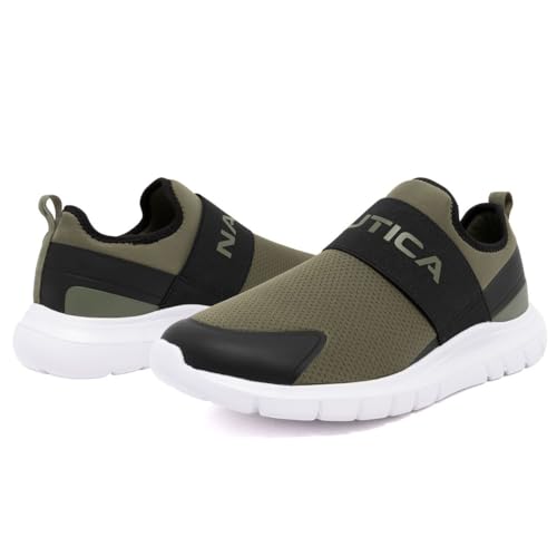Image of Nautica Men's Slip-On Sneakers - Casual Fashion Shoes for Walking, in Medium & Wide Widths