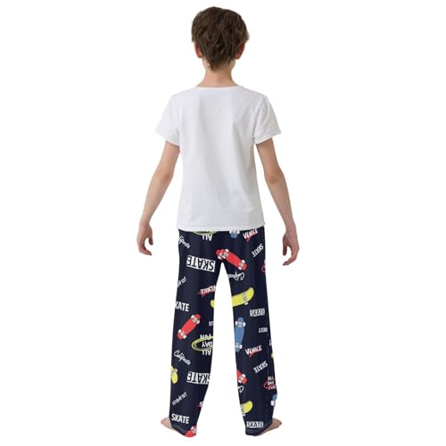 Boys' Pants Cool Skate Sport Black Patern Long Bottoms Jogger Pants Elastic Waist Trousers with Pockets S-XL 5