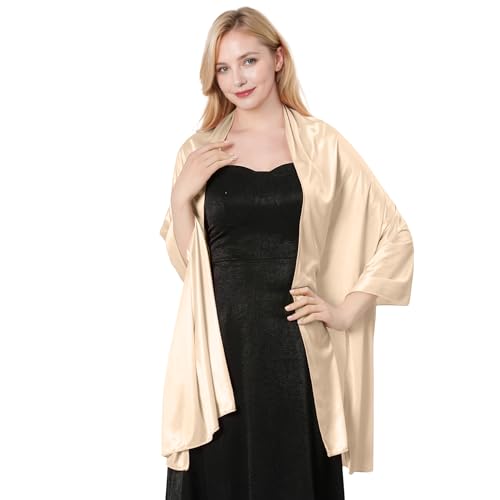 MUQU Women Shawls and Wraps for Evening Dresses Wedding Lightweight Soft Sheer Crepe Shawl3