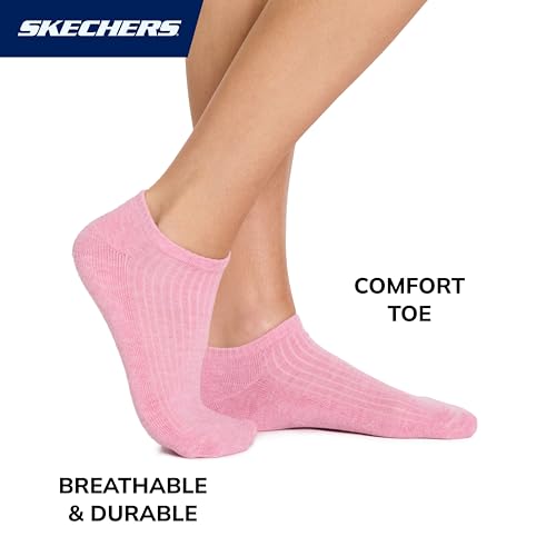 Image of Skechers Women's 10-pack Half Terry Classic Low Cut Socks, Comfort-fit & Cushioned Footbed