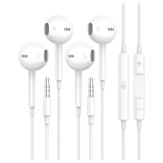 for Apple Earbuds Wired [Clear Call], [MFi Certified] 3.5mm Headphones with Microphone Volume Control HiFi Stereo for iPhone/iPad/Kindle/Weather Radio [2 Pack]