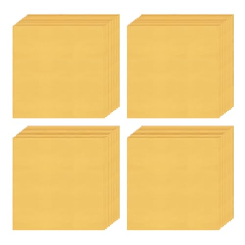 QUARKZMAN 100pcs Envoltorios de Caramelo, Envoltorio de Papel de Aluminio, 15x15cm Embalaje Envoltura Papeles Cuadrados para Chocolate Dulce Regalos Decoración (Cuadrícula Fina, Dorado)