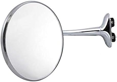 United Pacific C5007 Polished Stainless Steel 4-inch Round Classic Style Door Edge Mirror, Adjustable Bracket - One Mirror image 2