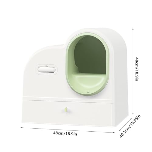 Caja de arena grande para gatos cerrada con bandeja deslizante miniatura 2