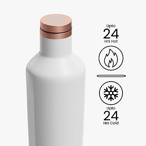 Image of Insulated Bottle White Rose, 500ML|Stainless Steel 304 Bottle|Thermosteel Hot and Cold Steel Water | Kids |Sports | Gym |Travel