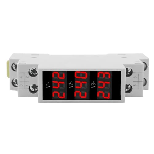 Voltmètre triphasé AC 80-500V BV-3R rail DIN à affichage LED