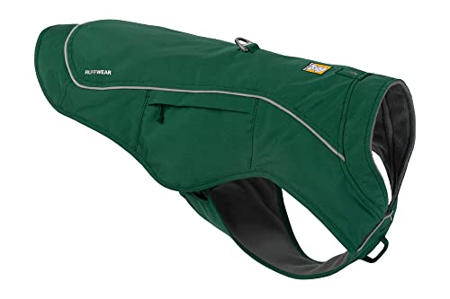 RUFFWEAR Overcoat Fuse 2-in-1-Kombination aus Hundemantel und -Geschirr, mit Fleece Gefütterte Hundejacke, Evergreen M