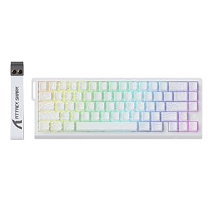 ATTACK SHARK X68 HE 8000Hz Rapid Trigger-Tastatur, 0,01mm RT-Genauigkeit, Kabelgebundene RGB 60% Gaming-Tastatur mit Magnetic Switches, Einstellbare Betätigung, Snap Tap, für PC/Mac, Weiße Konturen