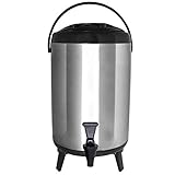 Vollum Stainles Steel Insulated Beverage Dispenser – Insulated Thermal Hot and Cold Beverage Dispenser – 12 Liter Drink Dispenser with Spigot for Hot Tea & Coffee, Cold Milk, Water, Juice & More BLACK