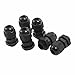 Tool parts PG7 Black Plastic Waterproof Cable Glands Joints 6 Pcs