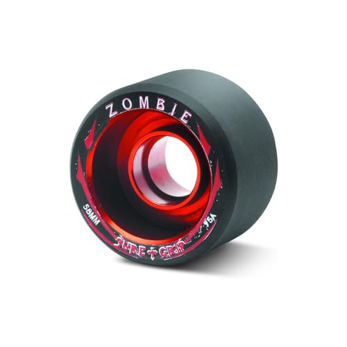 Sure-Grip Zombie Roller Skate Wheels | 95a Hardness Low 59mm | Made with Anodized Aluminum Core | Attractive & Stylish Made in USA(Set of 4)