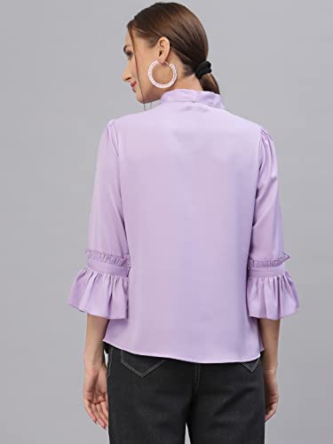 Image of Style Quotient Women Solid Red Polymoss Regular smart Casual Top