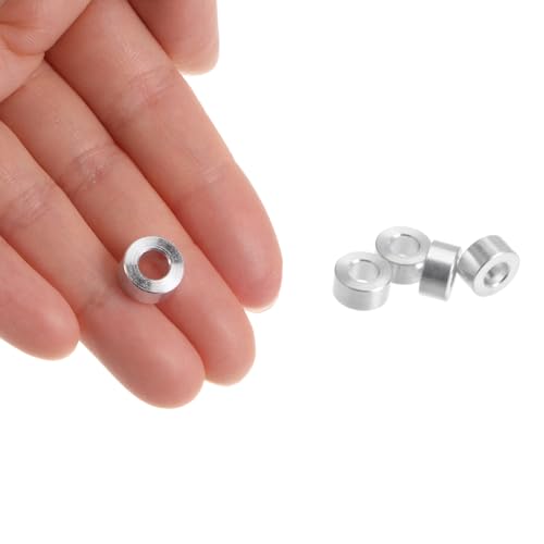 sourcing map 20 Stück Aluminium-Abstandshalter mit 5 mm Bohrung, 10 mm Außendurchmesser und 5 mm Länge, Schraubenabstandsbuchse mit runde Abstandshalter für M5 Schrauben, Bolzen und Stangen