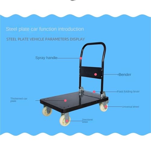 Chariot de transport plateforme pliable à roues : le diable utilitaire robuste - 5