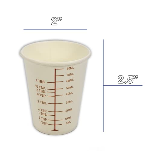 50 vasos medidores de papel con graduación 3 oz miniatura 2