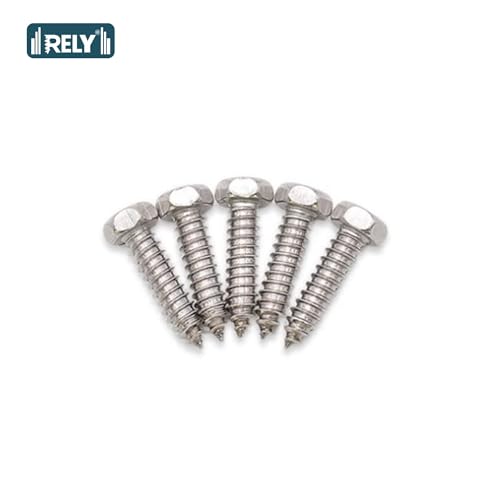 Image of Rely⇒VP INDUSTRIES (Pcs-15) M6.3x19 mm Hex Head Coach Lag Screws - Stainless Steel Self-Tapping Wood Furniture Bolts for Beds, Cribs & Bunk Beds