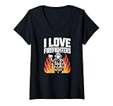 Photo Gallery donna tributo eroico i love firefighters maglietta con collo a v Photo Gallery donna tributo eroico i love firefighters maglietta con collo a v