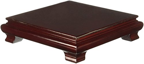 Oriental Furniture Rosewood Square Base Stand - 7 in