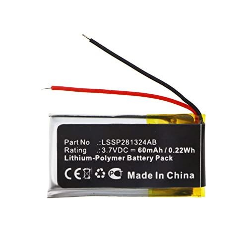 Synergy Digital Smartwatch Batteries, Compatible with FitBit One Smartwatch, (Li-Pol, 3.7V, 60mAh), Replacement for FitBit LSSP281324AB Battery, combo-pack includes: 2 x SDWT-P11414 Batteries