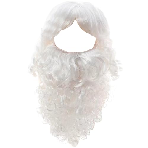 Barbe et perruque de Père Noël réutilisable avec sangle réglable