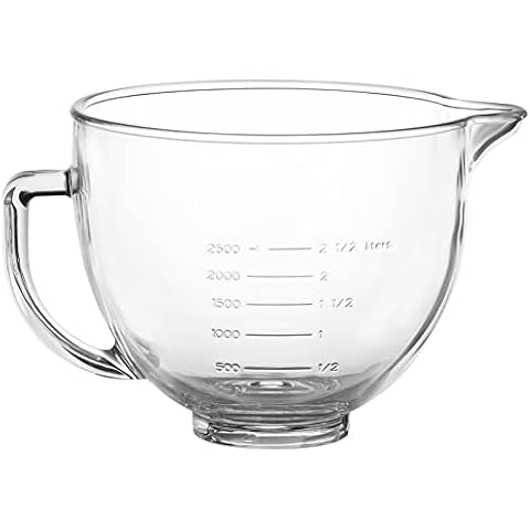 MOLIGOU Glass Mixing Bowl Compatible for 4.5 and 5 Quart Tilt-head Stand Mixers, 5 Quart Glass Mixer Bowl Cover