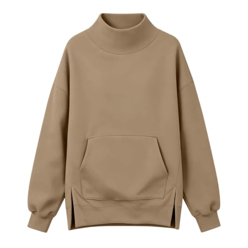 Mockneck Sweatshirt Women Long Sleeve Loose Fit Oversized Sweatshirt - image 5