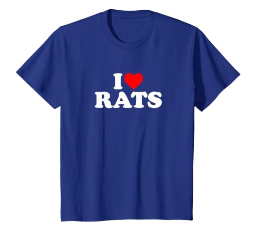 I Love Rats,I Heart Rats T-Shirt, Youth, Royal Blue, Large