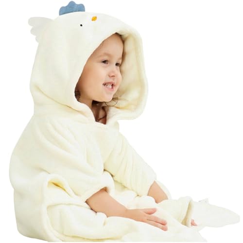 Bebamour Baby Hooded Towels Serviette à Capuche Portable pour garçons Filles Serviette à Capuche absorbante pour Les Tout-Petits,25'x 23',0-6 Ans,Yellow Chicken