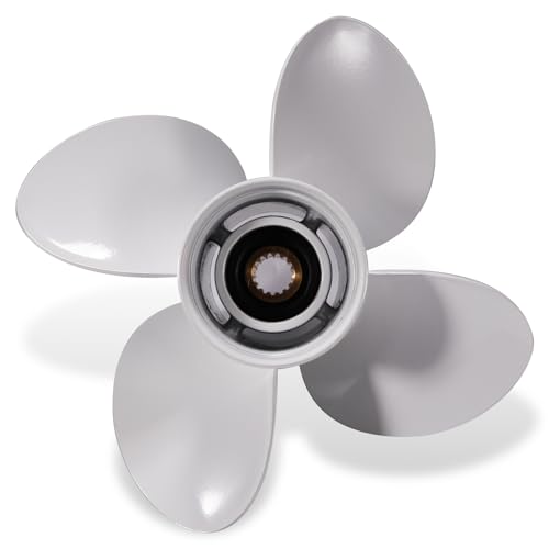 Meruzue OEM Upgrade 13.4 x 15 Yamaha Aluminum Outboard Propeller Compatible with Yamaha Engines T50/60/T60/70/F70/F75/85/90/F90/115/F115/130 HP,15 Spline Tooth, 4 Blades,RH