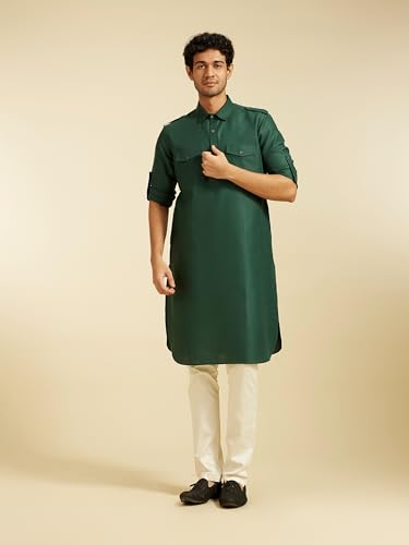 Image of DIWAS BY MANYAVAR Men's Art Silk Solid Pathani Kurta (1pc)