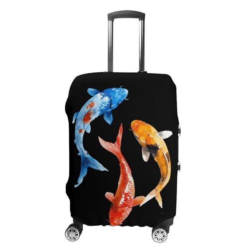 Japanese Fish Funny Luggage Cover Suitcase Protector Washable Travel Baggage Covers Fit 19-32 Inch